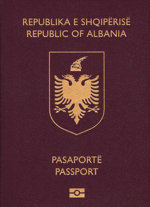 Front Cover of Albanian Passport