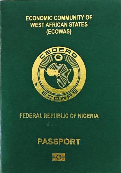 Couverture du passeport nigérian