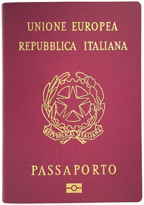 Couverture du passeport italien